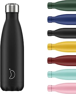 Chilly's Water Bottle - Stainless Steel and Reusable - Leak Proof, Sweat Free - Black - 500ml