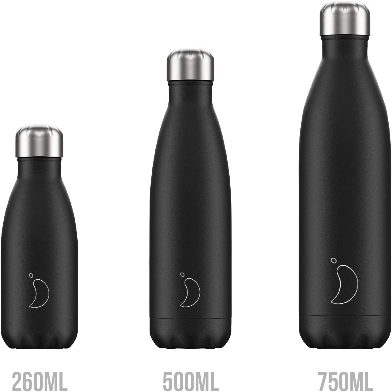 Chilly's Water Bottle - Stainless Steel and Reusable - Leak Proof, Sweat Free - Black - 500ml-1