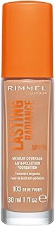 Rimmel Lasting Radiance Medium Coverage Anti Pollution Foundation, SPF 25, 103 True Ivory (Rimmel Wake Me Up Foundation Upgrade)