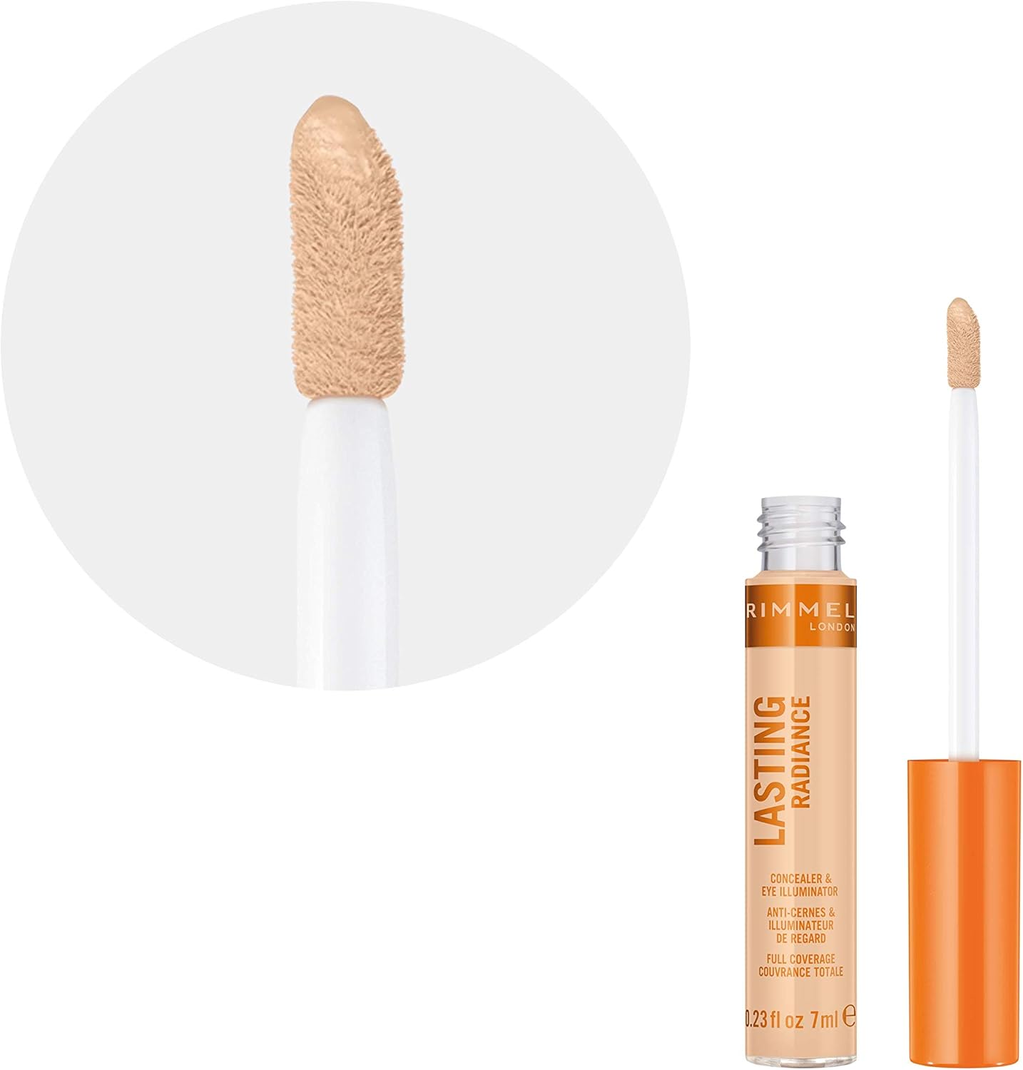 Rimmel Lasting Radiance Full Coverage Concealer and Eye Illuminator, 10 Ivory, 7ml-3