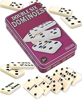 Jaques of London Dominoes | Luxury Dominoes Set for Adults & Kids Dominoes | Traditional Dominoes Game in Tin Box | Since 1795