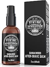 Viking Revolution Aftershave Balm for Men for Sensitive Skin - Sandalwood Scent - Soothes and Moisturizes Face After Shaving - Eliminates Razor Burn for A Silky Smooth Finish - After Shave Balm Men