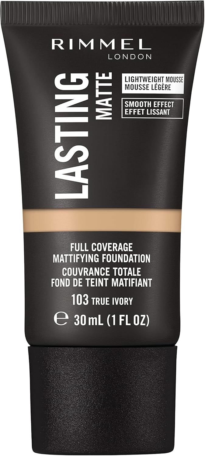 Rimmel Lasting Matte Full Coverage Light-weight Foundation 30ml, 103 True Ivory-0