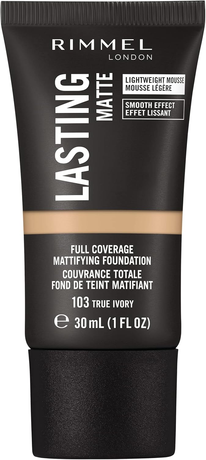 Rimmel Lasting Matte Full Coverage Light-weight Foundation 30ml, 103 True Ivory-2