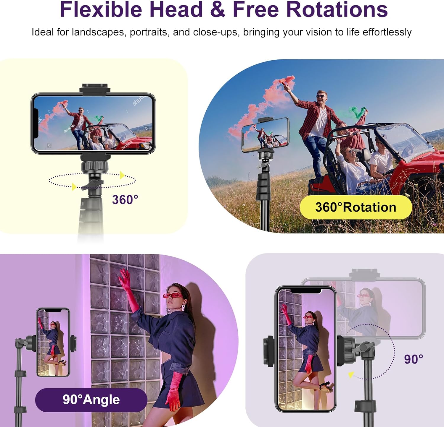 UBeesize Selfie Tripod 157 cm Extendable Smartphone Tripod with Bluetooth Remote Control Tripod for iPhone and Android Mobile Phone Black-1