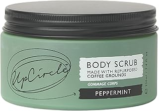 UpCircle Exfoliating Coffee Body Scrub with Peppermint 220ml - Sea Salt, Shea Butter + Coconut Oil - Exfoliates Your Skin + Improves Circulation - Natural, Vegan Exfoliator For Soft, Smooth Skin