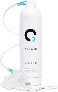 ClearO2 15L Oxygen Can with Mask and Tube | Pure Breathing Oxygen in a Lightweight Aluminium Canister | Made in Britain (Full Kit, 15 l (Pack of 1))