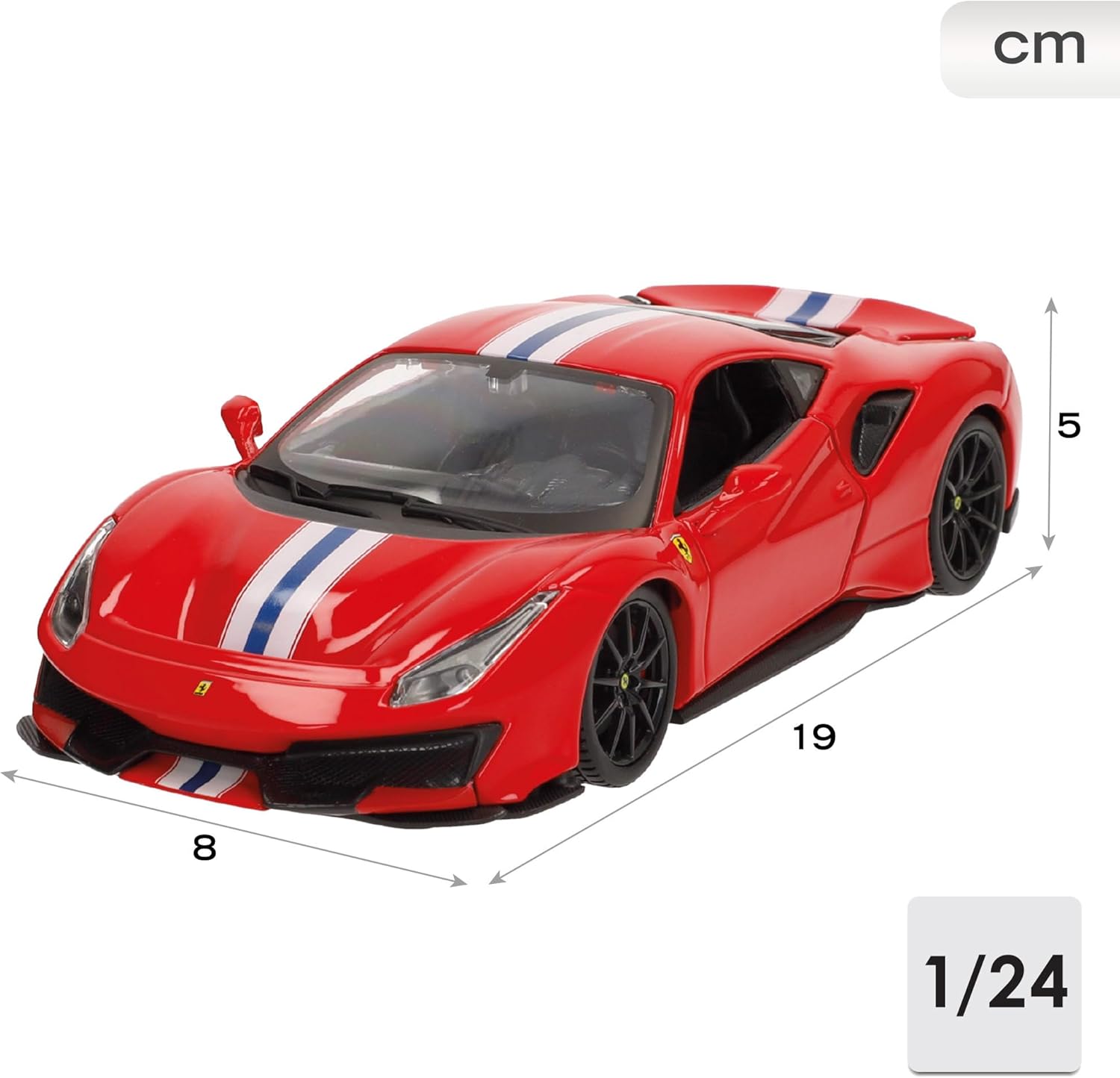 Bburago 1 24 - Ferrari 488 Pista R&P car - Assorted colors - 1 piece,Red, Medium-5