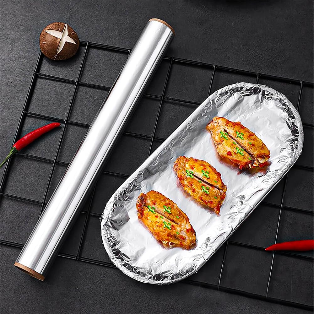 Tezraftaar® Aluminium Kitchen Catering Tin Foil Roll 450mm x 75m 18" for Hot Food Wrapping Baking Storing-2