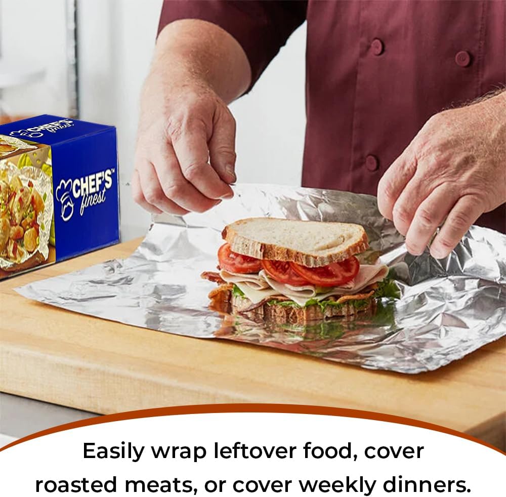 Tezraftaar® Aluminium Kitchen Catering Tin Foil Roll 450mm x 75m 18" for Hot Food Wrapping Baking Storing-4