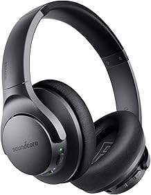 soundcore Anker Q20 Hybrid Active Noise Cancelling Headphones, Wireless Over Ear Bluetooth Headphones, 40H Playtime, Hi-Res Audio, Deep Bass, Memory Foam Ear Cups, for Travel, Home, Office