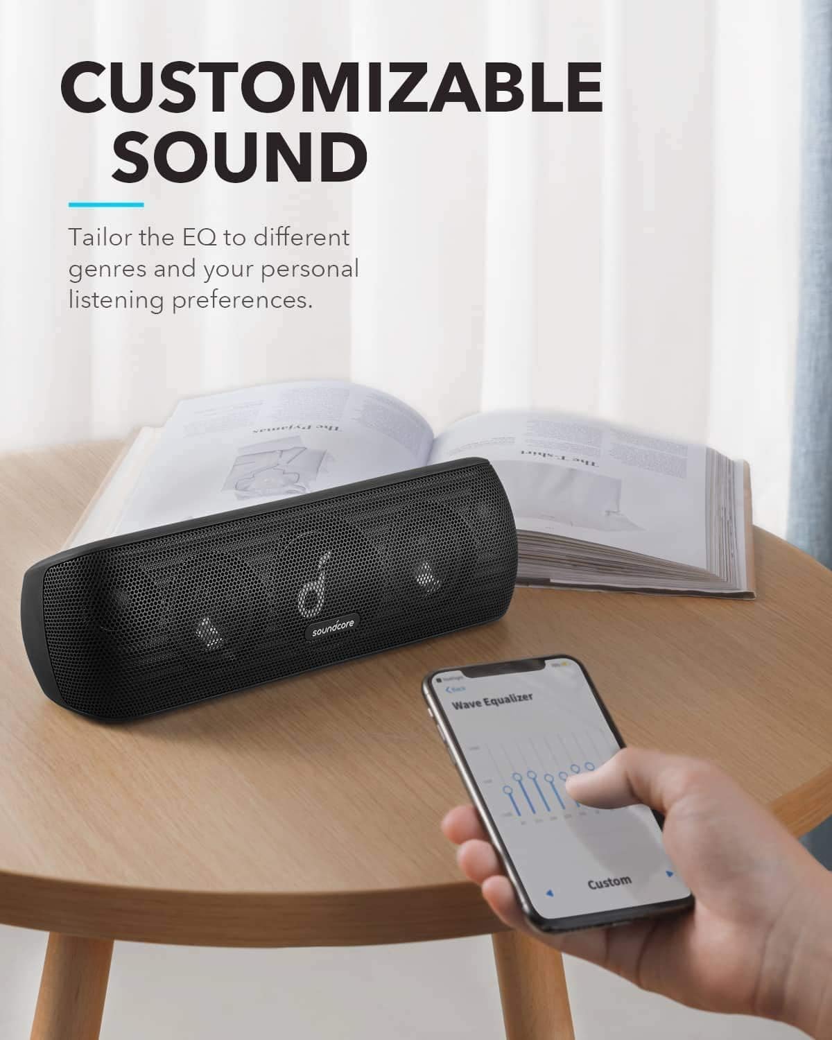 soundcore Motion+ Bluetooth Speaker - Portable, Hi-Res 30W Audio, Enhanced Bass and Treble, Wireless, Customizable EQ, 12H Playtime, IPX7 Waterproof, USB-C, Ideal for Home Office-3