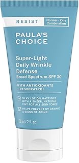 Paula's Choice RESIST Anti Aging Moisturiser SPF 30 - Light Tinted Mattifying Day Cream with Vitamin E & Resveratrol - Protects from Sun Damage - Combination to Oily Skin - 60 ml