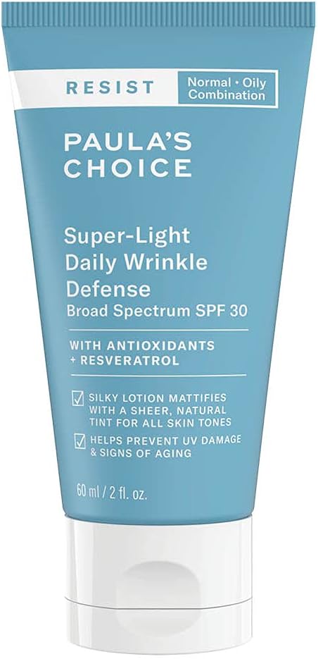 Paula's Choice RESIST Anti Aging Moisturiser SPF 30 - Light Tinted Mattifying Day Cream with Vitamin E & Resveratrol - Protects from Sun Damage - Combination to Oily Skin - 60 ml-0