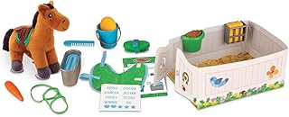 Melissa & Doug Feed & Groom Horse Care Play Set | Pretend Play | Play Set | 3+ | Gift for Boy or Girl