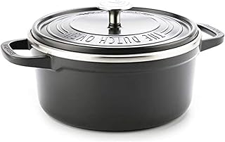 Greenpan Dutch Oven, Cast Iron Casserole Dish with Lid, Toxin Free & Non Stick - Induction & Oven Safe Cookware - 22 cm/3.3 Litre, Grey