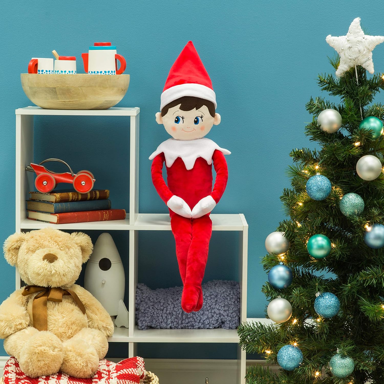 The Elf on the Shelf Plushee Pal Huggables : 27-Inch Premium Plush | Large Cuddly Boy Elf Teddy | Giant Plush Soft Toy Teddies from-1