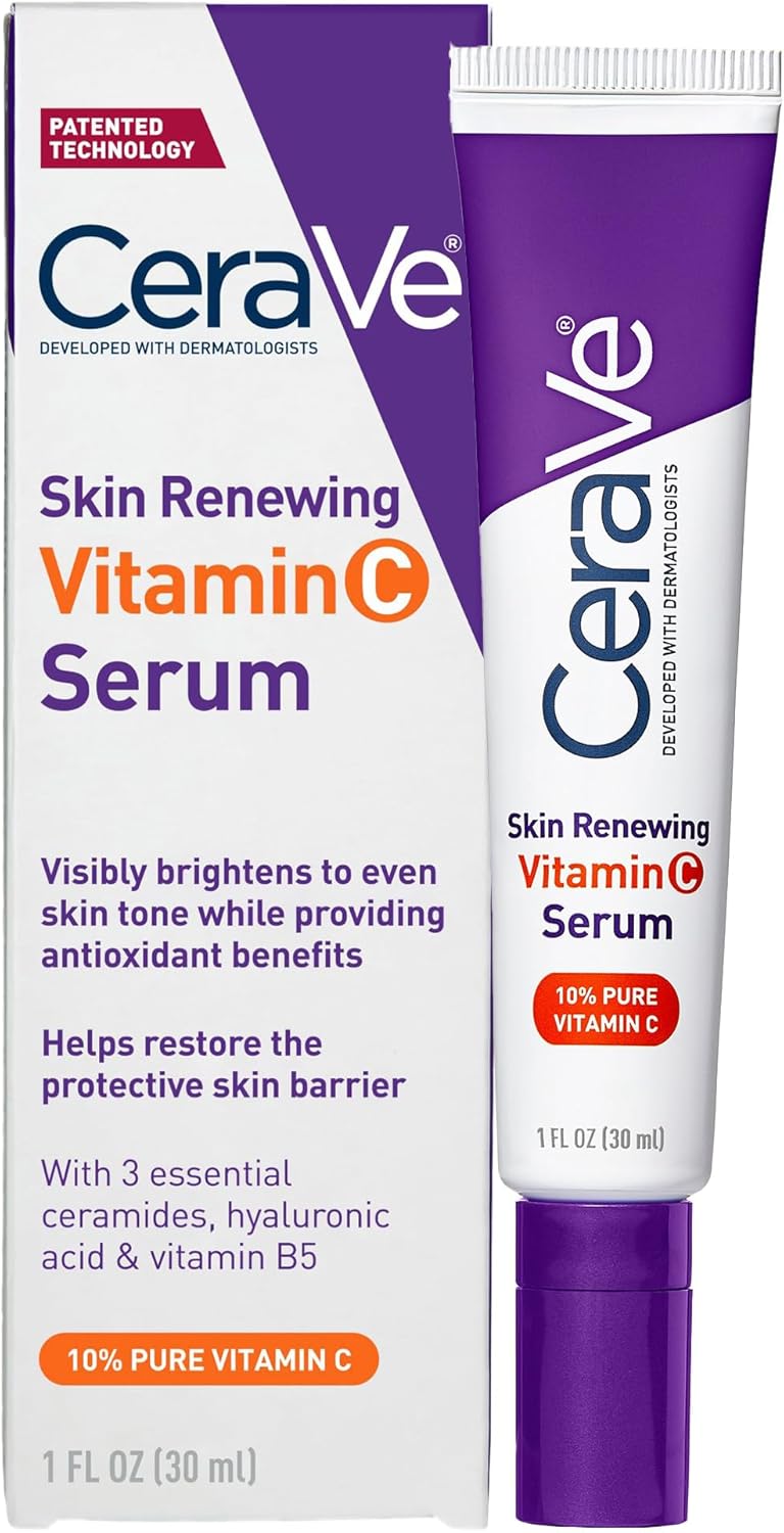 CeraVe 10% Pure Vitamin C Serum with Hyaluronic Acid and for Skin Brightening,Face | Fragrance Free | 1 Fl. Oz-0