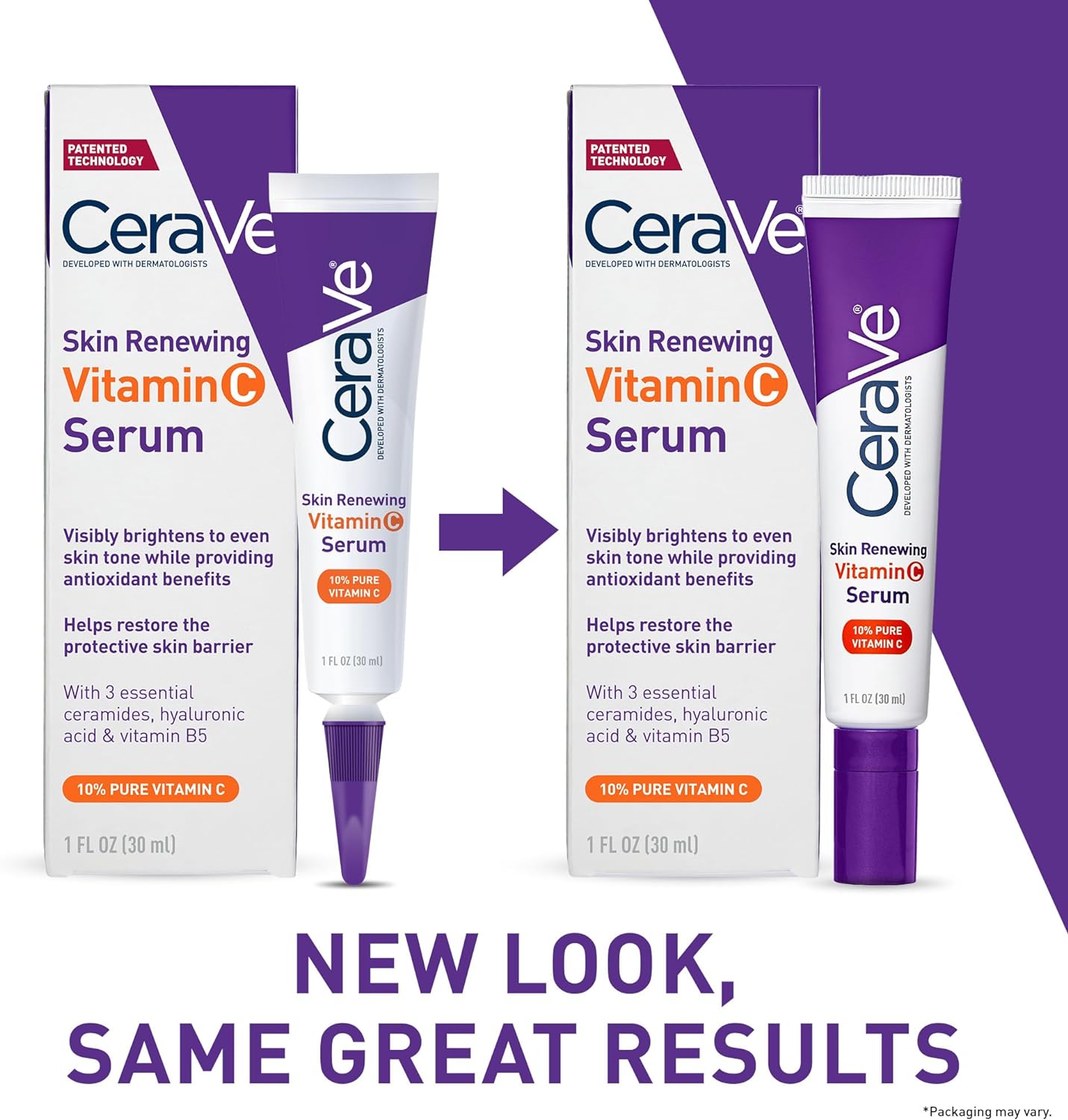 CeraVe 10% Pure Vitamin C Serum with Hyaluronic Acid and for Skin Brightening,Face | Fragrance Free | 1 Fl. Oz-1