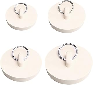 nuoshen 4 Pcs Bath Plugs,Sink Plug Rubber Drain Stopper Kitchen Sink Plug with Hanging Ring for Bathtub,Bathroom (4 Sizes)