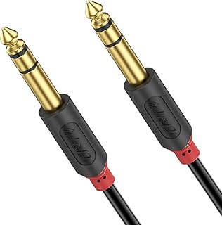 J&D 1/4 inch TRS Cable, Gold Plated Audiowave Series 6.35mm 1/4 inch Male TRS to 6.35mm 1/4 inch Male TRS Balanced Interconnect PVC Shelled Stereo Audio Cable, 0.9 Meter