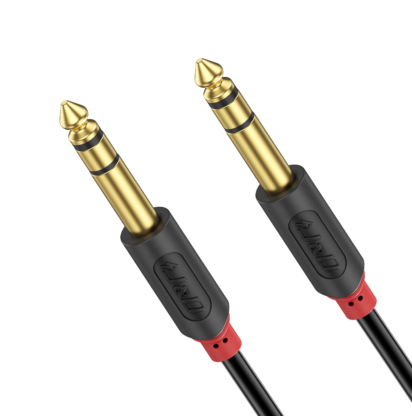 J&D 1/4 inch TRS Cable, Gold Plated Audiowave Series 6.35mm 1/4 inch Male TRS to 6.35mm 1/4 inch Male TRS Balanced Interconnect PVC Shelled Stereo Audio Cable, 0.9 Meter-0