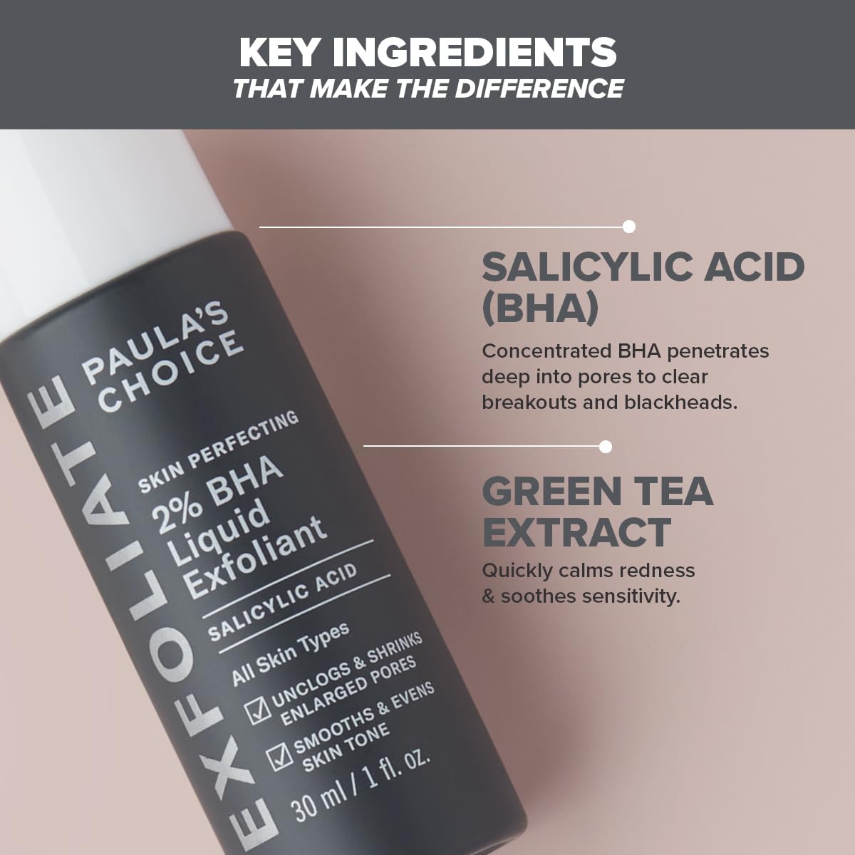 Paula's Choice SKIN PERFECTING 2% BHA Liquid Exfoliant - Face Exfoliating Peel Fights Blackheads & Enlarged Pores - for a Healthy Glow - with Salicylic Acid - Combination & Oily Skin - 30 ml-4