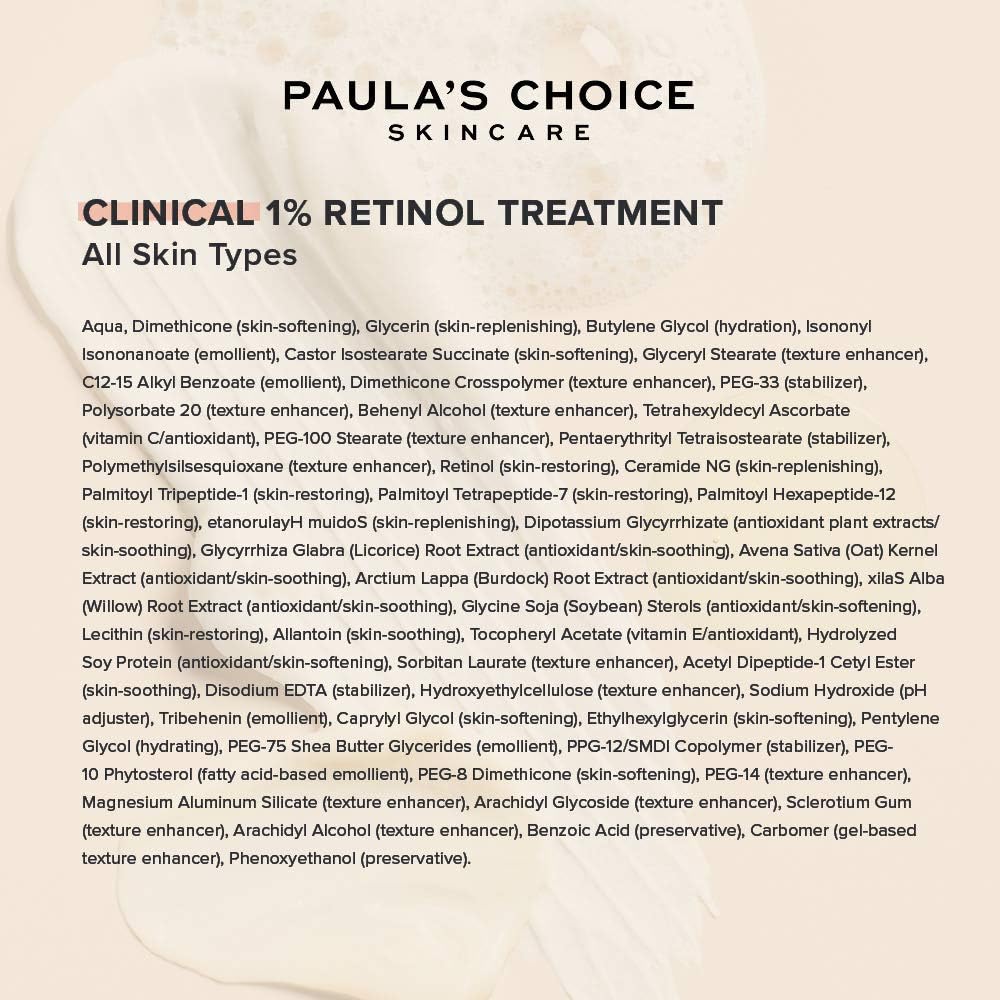 Paula's Choice CLINICAL 1% Retinol Treatment - Anti Aging & Skin Firming Serum for Face - Fights Wrinkles - with Vitamin C & Peptides - All Skin Types - 5 ml-5