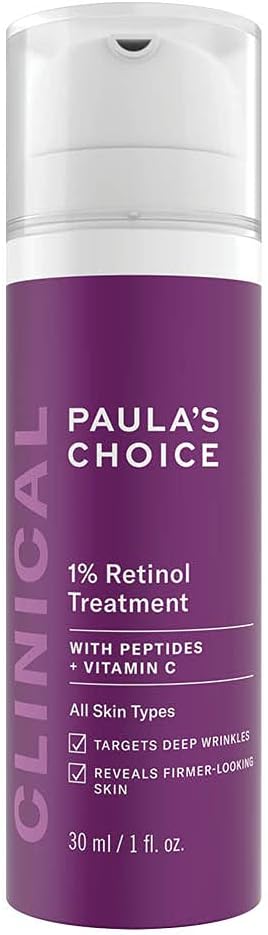 Paula's Choice CLINICAL 1% Retinol Treatment - Anti Aging & Skin Firming Serum for Face - Fights Wrinkles - with Vitamin C & Peptides - All Skin Types - 30 ml-0