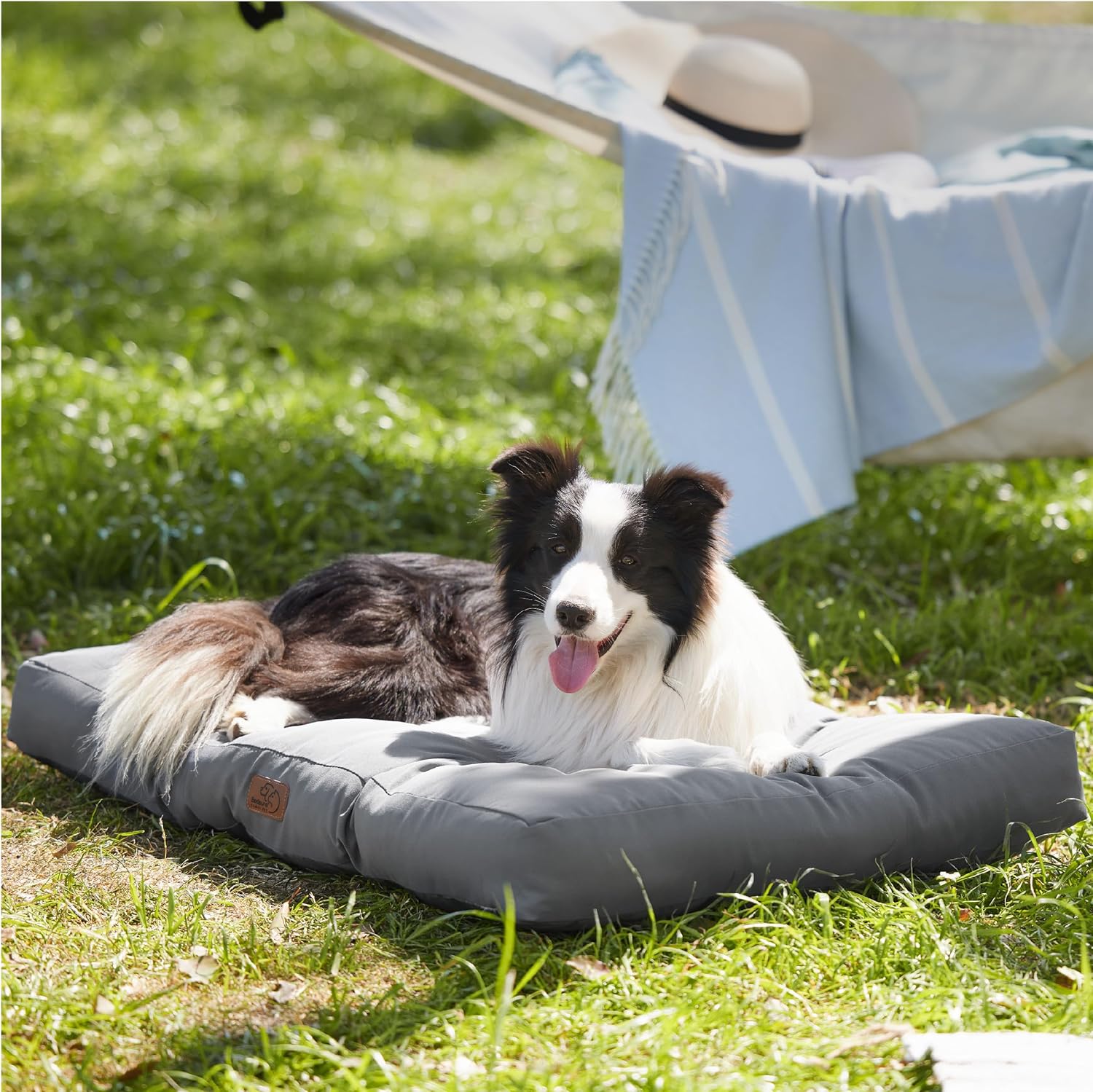 Bedsure Waterproof Dog Bed Large - Washable Dog Bed Mattress with Oxford Fabric, Pet Pillow Cushion for Crate, Grey Dog Mat Outdoor, 91x68x10cm-5