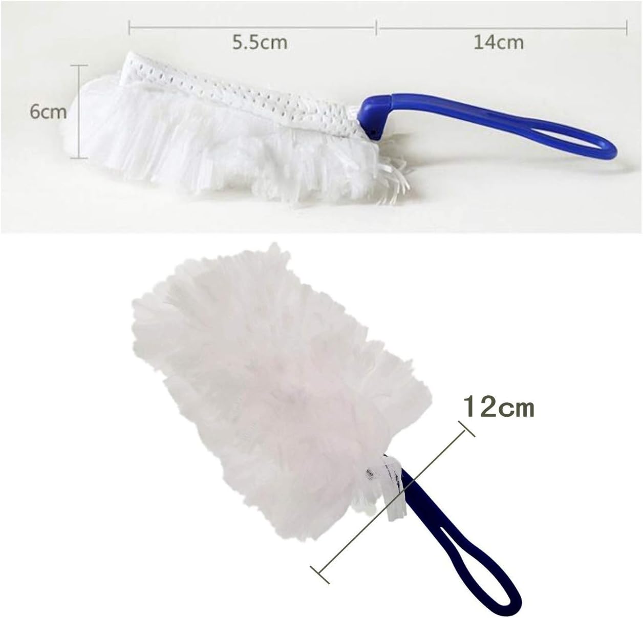 JZK 2 x Handy small fluffy microfibre duster with 10x duster refills pads, Disposable Dusting hand tool, small dust cleaning tool static cleaner for blinds PC TV keyboard desk car dashboard-5