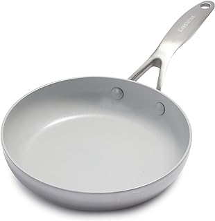 Greenpan Venice Pro Tri-Ply Stainless Steel Healthy Ceramic Non-Stick 20cm Frying Pan Skillet, PFAS Free, Egg Pan, Omelette Pan, Multi Clad, Induction, Oven Safe, Silver