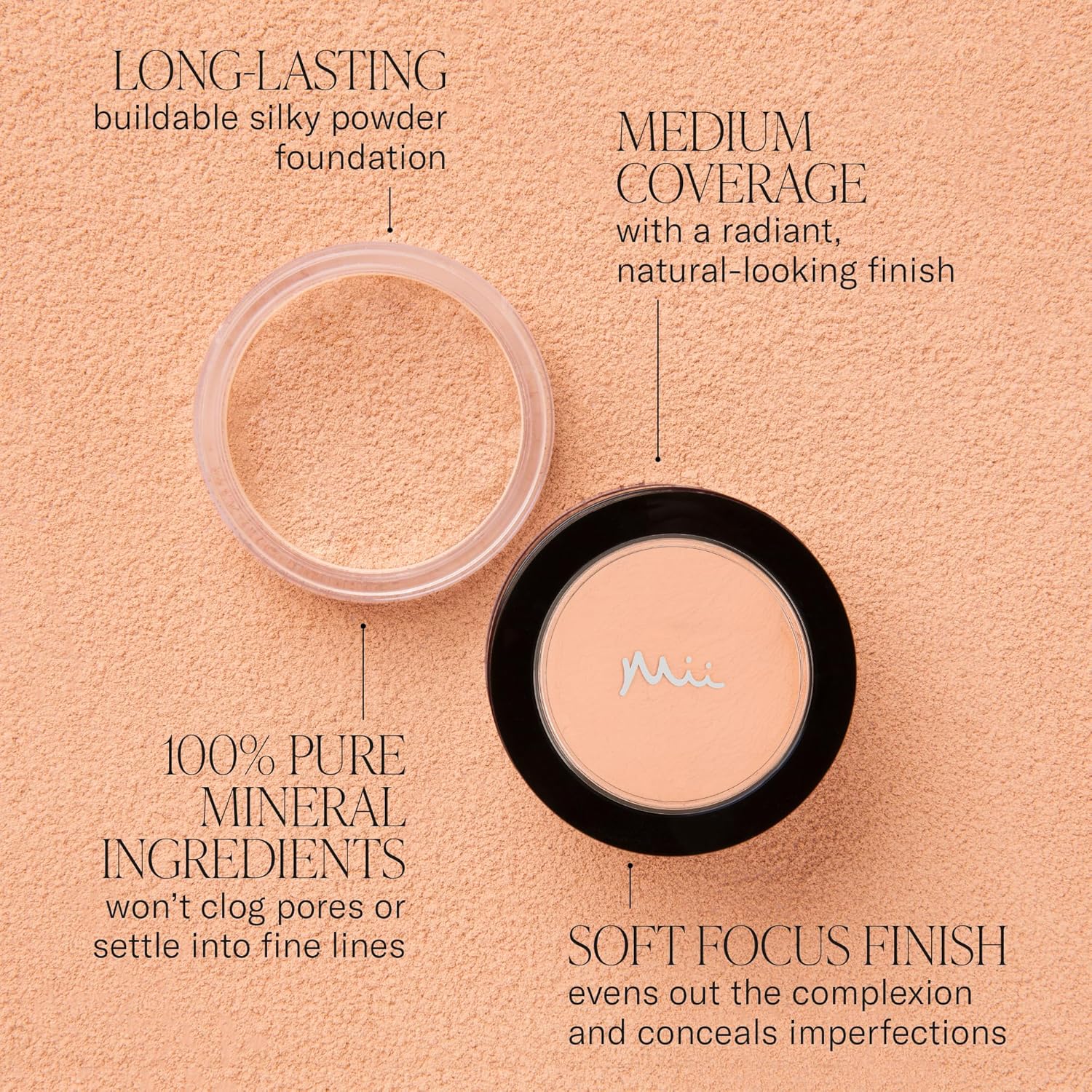 Mii Cosmetics | Midi Irresistible Face Base 100% Pure Mineral Foundation | Hides Imperfection and Conceals Redness | Suitable for Vegans | Precious Peach-4