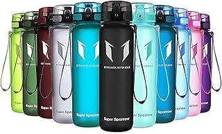 Super Sparrow Sports Water Bottle - 350ml & 500ml & 750ml & 1000ml - Non-Toxic BPA Free & Eco-Friendly Tritan Co-Polyester Plastic - For Running, Gym, Yoga, Outdoors and Camping