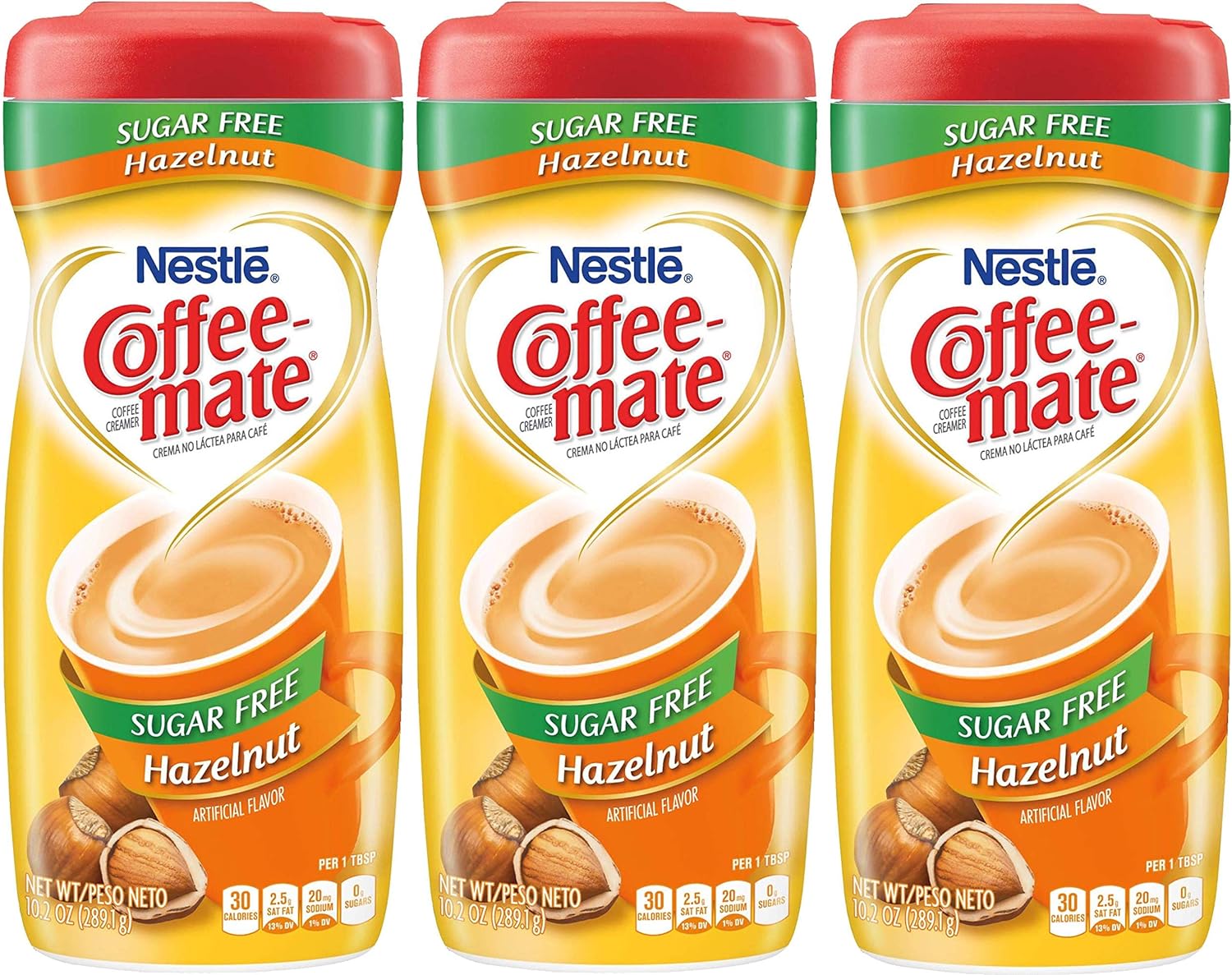 Nestle Coffee Mate Sugar Free Hazelnut 3 x 289g tubs-0