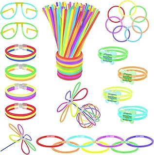 Vicloon Glow Sticks, 100 Pcs Glow Party Supplies with Connectors, Bracelets, Suitable for Dance, Raves or Party Fillers, 12+ hour Non Stop Glow - Non Toxic