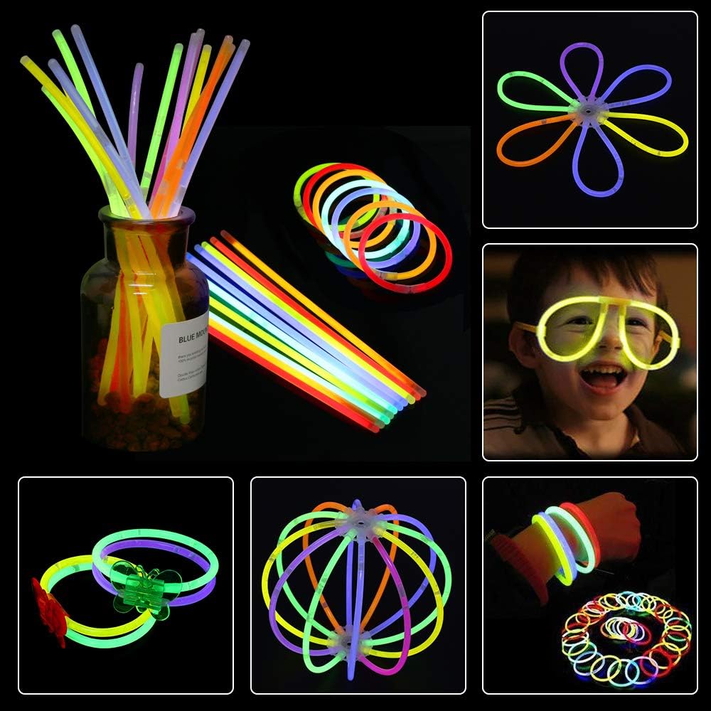 Vicloon Glow Sticks, 100 Pcs Glow Party Supplies with Connectors, Bracelets, Suitable for Dance, Raves or Party Fillers, 12+ hour Non Stop Glow - Non Toxic-3