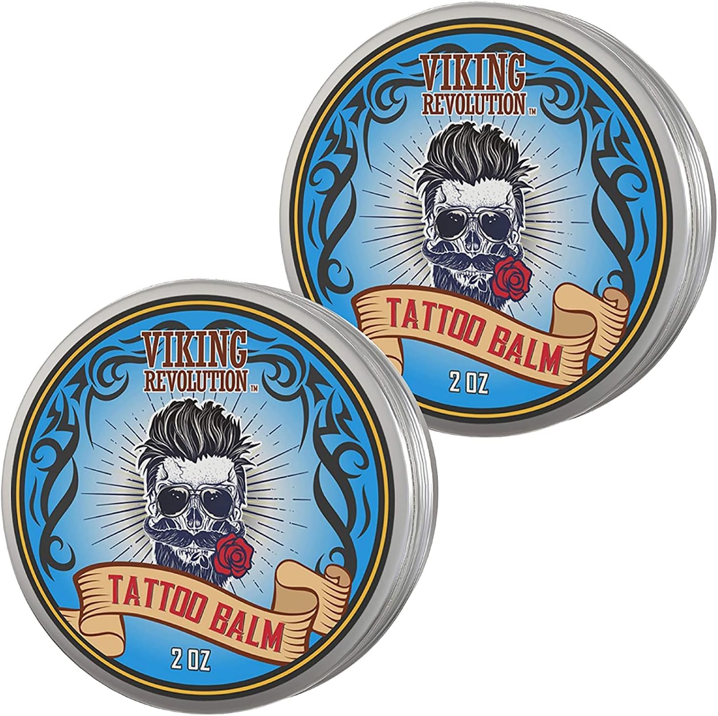 Viking Revolution Tattoo Balm for Before, During & Post Tattoo – Safe, Natural Tattoo Aftercare Cream – Moisturizing Lotion to Promote Skin Healing Tattoo Cream (2 Pack)-0