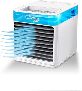 JML Air Cooler, Portable Fan and Humidifier - Chillmax Air Pure Chill 2.0, 4-Speed Settings with Dual Mist Spray Jets, Evaporative Hydro-Chill Filter, Easy Clean Alternative Air Conditioning Unit