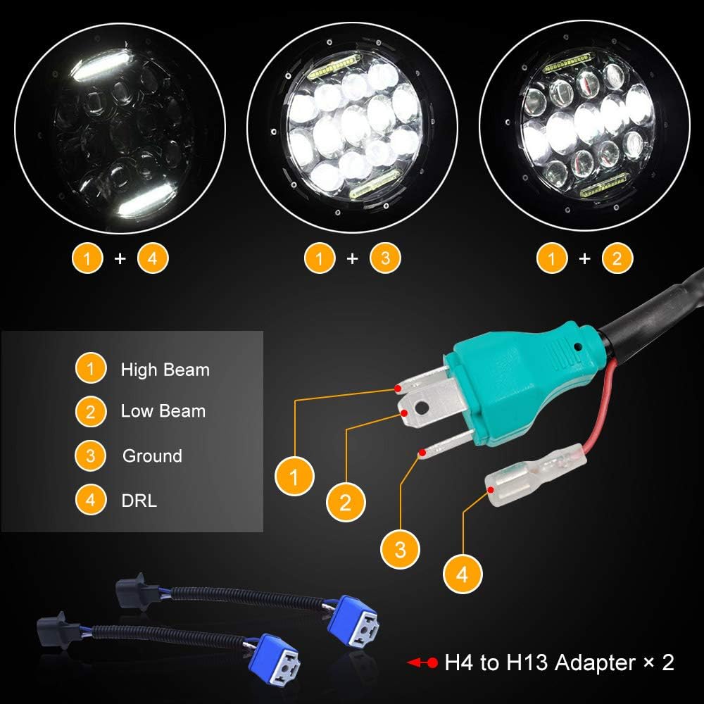 NSLUMO Defender 75w LED Driving Headlight - Led Headlight With High Low Beam DRL Daytime Running Light Car Driving Led Projector Replacement For Defender RHD 90 110 Headlamp 2pcs/Kit-5