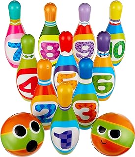 THE TWIDDLERS - 10 Soft Foam Bowling Set for Kids with 2 Balls - Educational and Fun Skittles Game for Toddlers and Children - Toddler Skittles Game - Perfect Outdoor Toy for Boys and Girls Ages 2-5