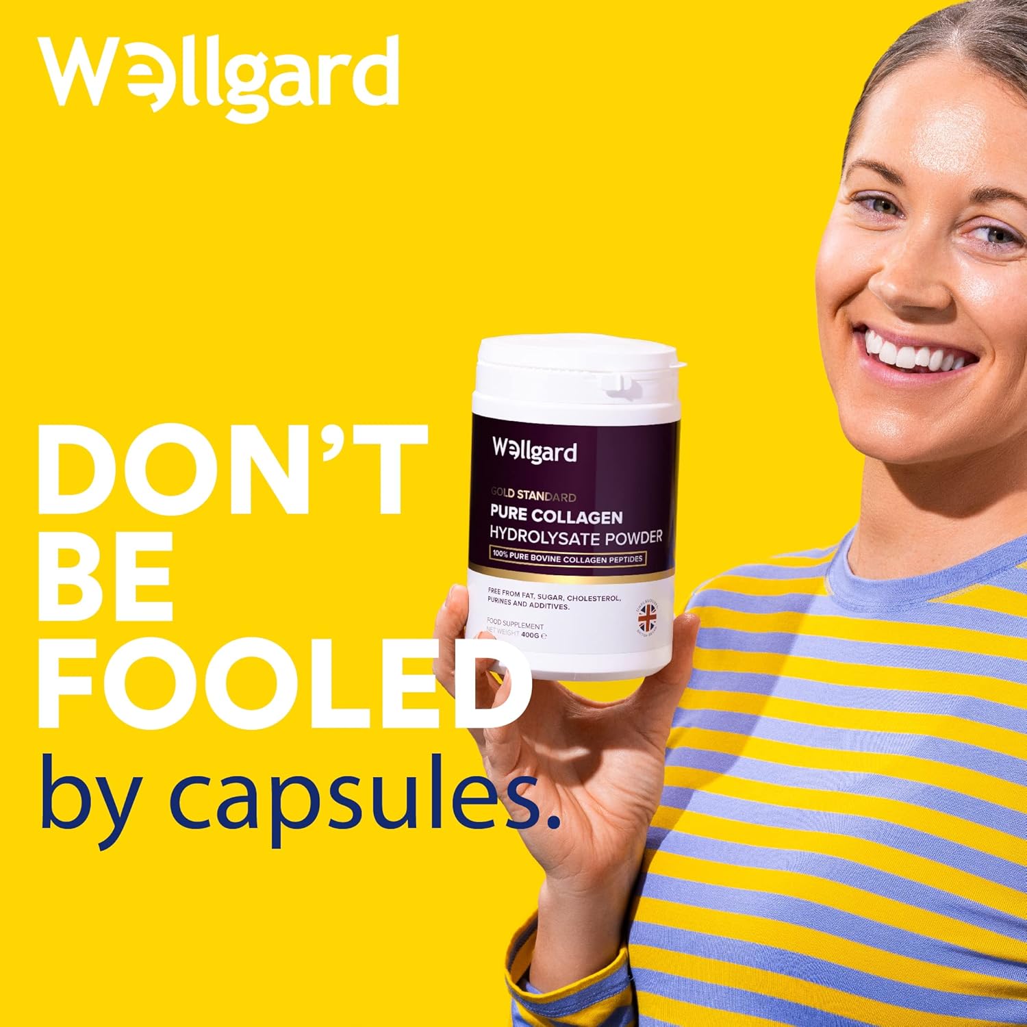 Collagen Powder, Gold Standard Bovine Collagen Peptides Powder by Wellgard - High Levels of The 8 Essential Amino Acids, Collagen Supplements, Halal & Kosher, Made in UK-5