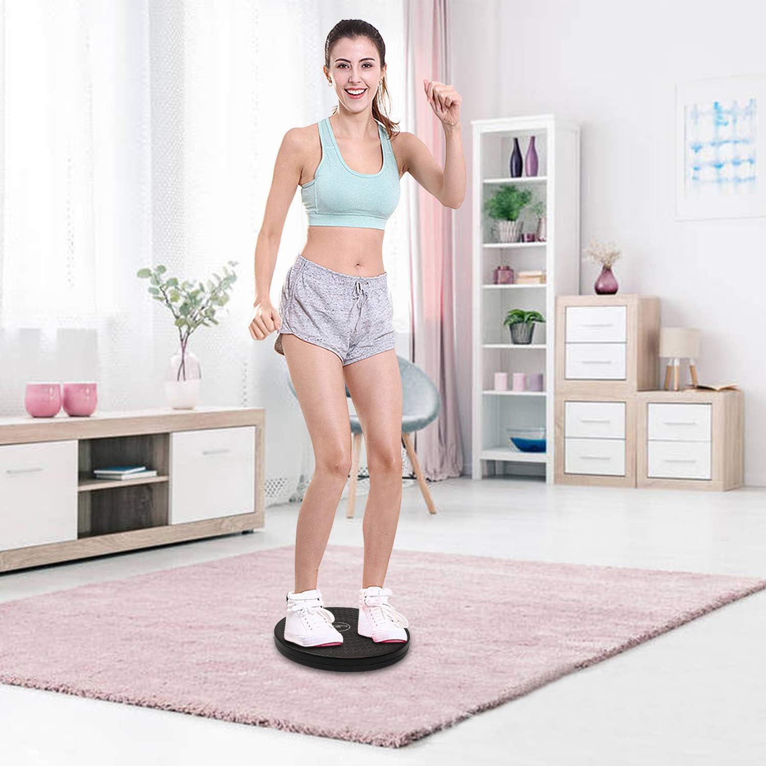 Sport Waist Twist Disc, Balance Board with Non-Slip Safety Platform, Aerobic Exercise Disc Exerciser Rotating Board, Fitness Waist Exercise Equipment-6