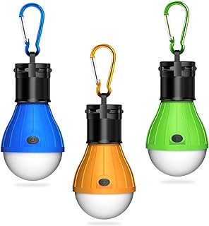 Winzwon Camping Lights Tent Lights Waterproof LED Camping Lantern Light Bulb Suitable for Hiking, Camping, Fishing, Mountaineering, Emergencies Pack of 3