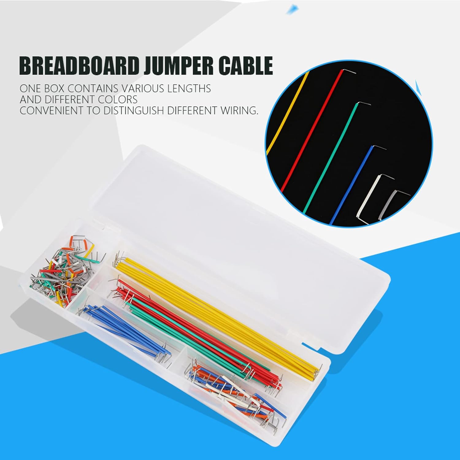 Jumper Wire Kit, Breadboard Jumper Cable, 140Pcs U Shape Solderless Breadboard Jumper Cable Wire Kit with Storage Box for DIY Shield-2