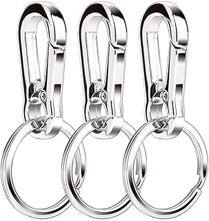 MINGZE Metal Keyring Key Holder Keychain, Quick Release Detachable Key Rings, Heavy Duty Stainless Steel Key-Clips