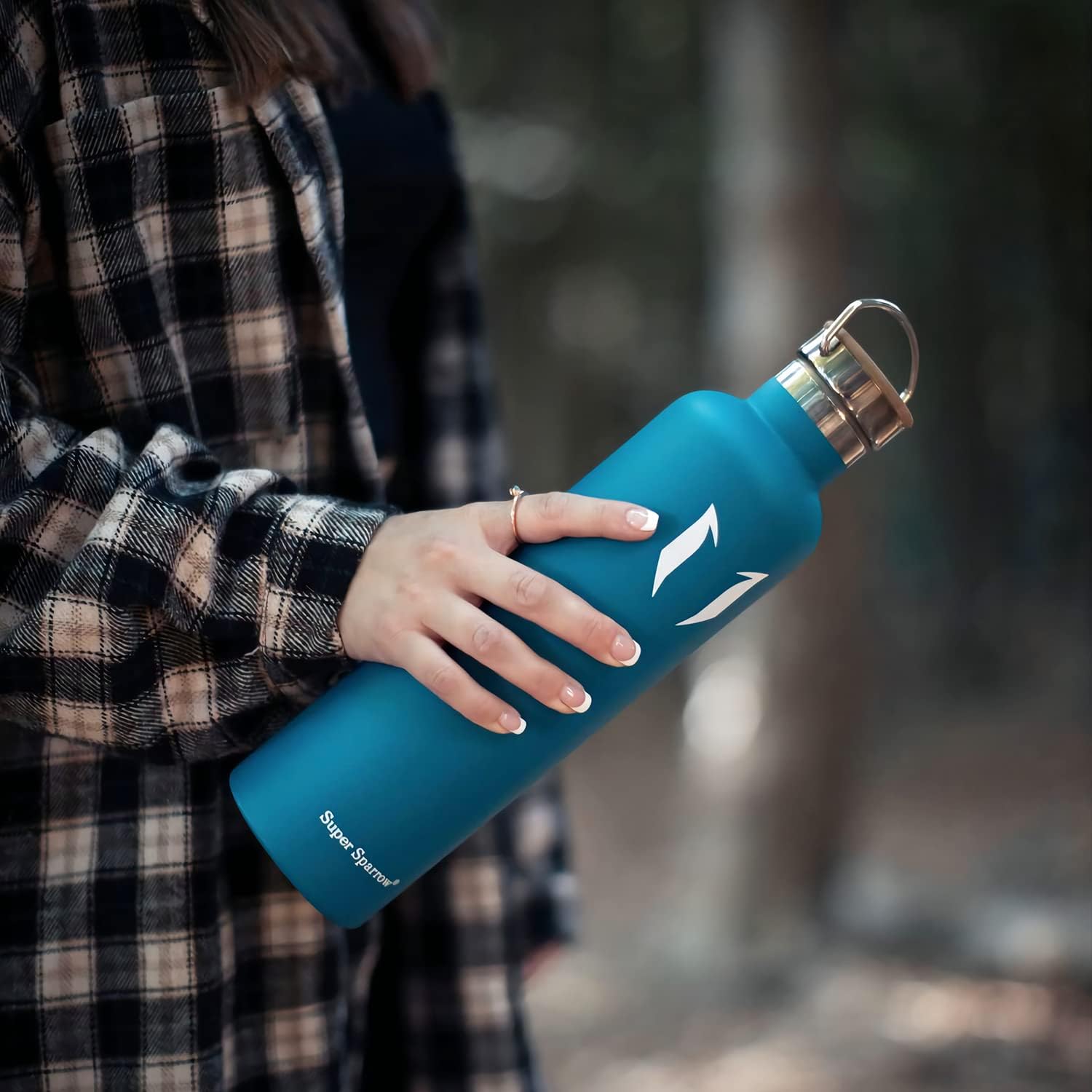 Super Sparrow Stainless Steel Water Bottle - 350ml / 500ml / 620ml / 750ml / 1000ml - Vacuum Insulated Metal Water Bottle - Standard Mouth Flask - BPA Free - Straw Water Bottle for Work, Gym, Sports-7