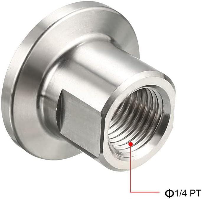 sourcing map Pipe Fitting KF16 Female Threaded 1/4 PT to Clamp OD 30mm Ferrule-1