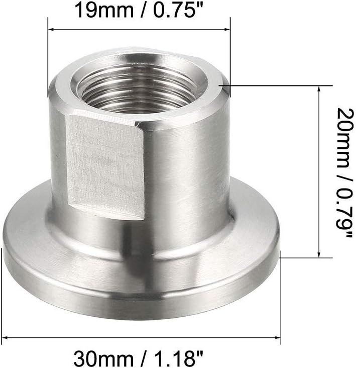 sourcing map Pipe Fitting KF16 Female Threaded 1/4 PT to Clamp OD 30mm Ferrule-2