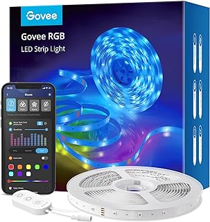 Govee RGB LED Strip Lights 5m, Smart WiFi App Control, Works with Alexa and Google Assistant, Music Sync Mode, for Home TV Party